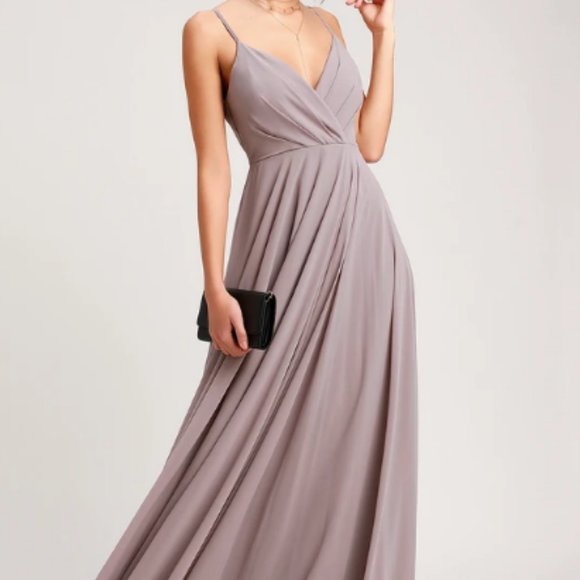 Lulus "All About Love" Taupe Maxi Dress Size Small - Picture 3 of 8